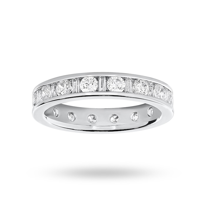 Goldsmiths Platinum 1.50 Carat  Dot Dash Channel Set Full Eternity Ring - Ring Size K