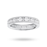 Goldsmiths Platinum 1.50 Carat  Dot Dash Channel Set Full Eternity Ring - Ring Size J