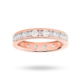 Goldsmiths 18 Carat Rose Gold 1.50 Carat  Dot Dash Channel Set Full Eternity Ring - Ring Size V.5