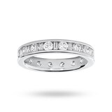 Goldsmiths 18 Carat White Gold 1.50 Carat  Dot Dash Channel Set Full Eternity Ring - Ring Size V.5