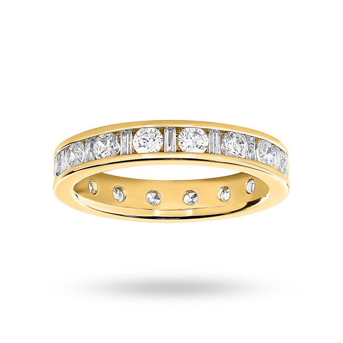 Goldsmiths 18 Carat Yellow Gold 1.50 Carat  Dot Dash Channel Set Full Eternity Ring - Ring Size V.5