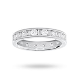 Goldsmiths 9 Carat White Gold 1.50 Carat  Dot Dash Channel Set Full Eternity Ring