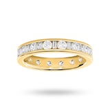 Goldsmiths 9 Carat Yellow Gold 1.50 Carat  Dot Dash Channel Set Full Eternity Ring - Ring Size K
