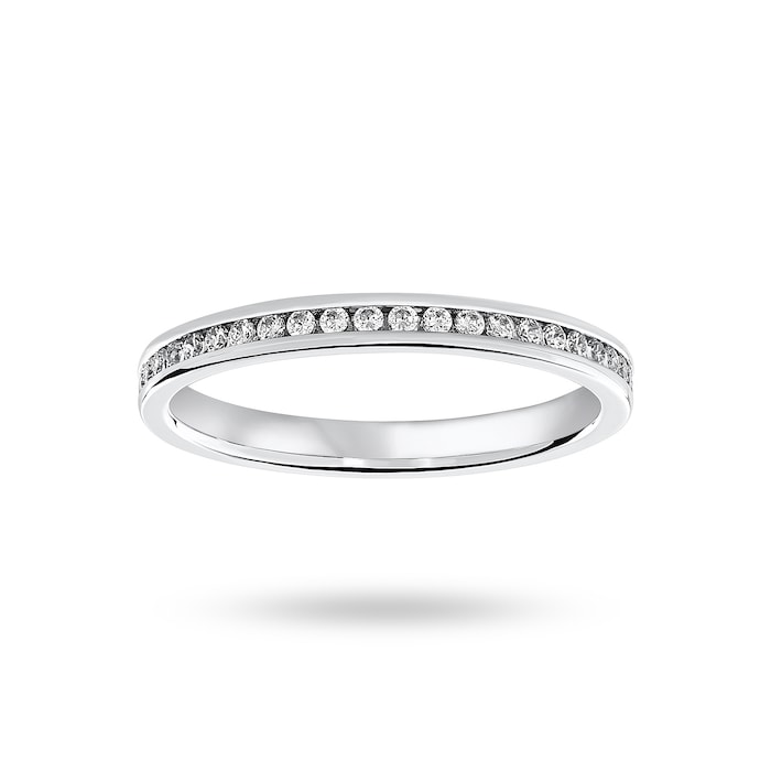 Goldsmiths 18 Carat White Gold 0.33 Carat Brilliant Cut Channel Set Full Eternity Ring - Ring Size V.5