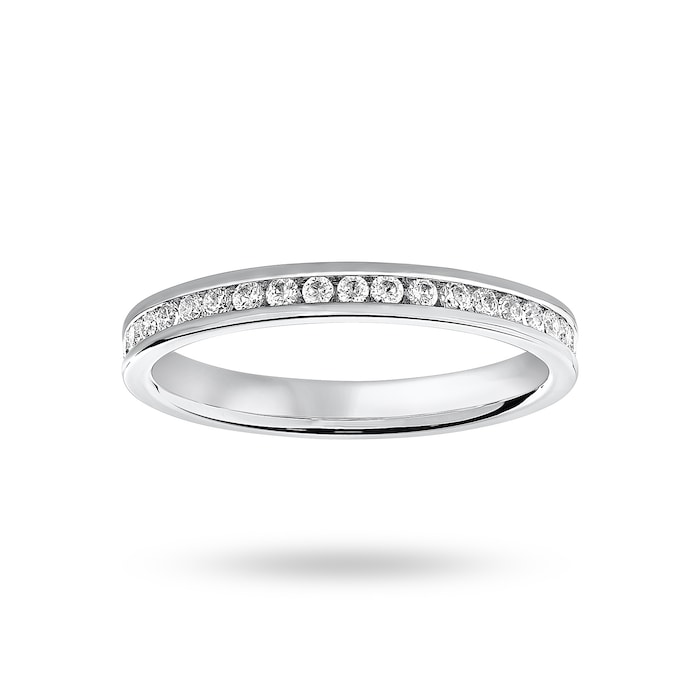 Goldsmiths 18 Carat White Gold 0.50 Carat Brilliant Cut Channel Set Full Eternity Ring - Ring Size J