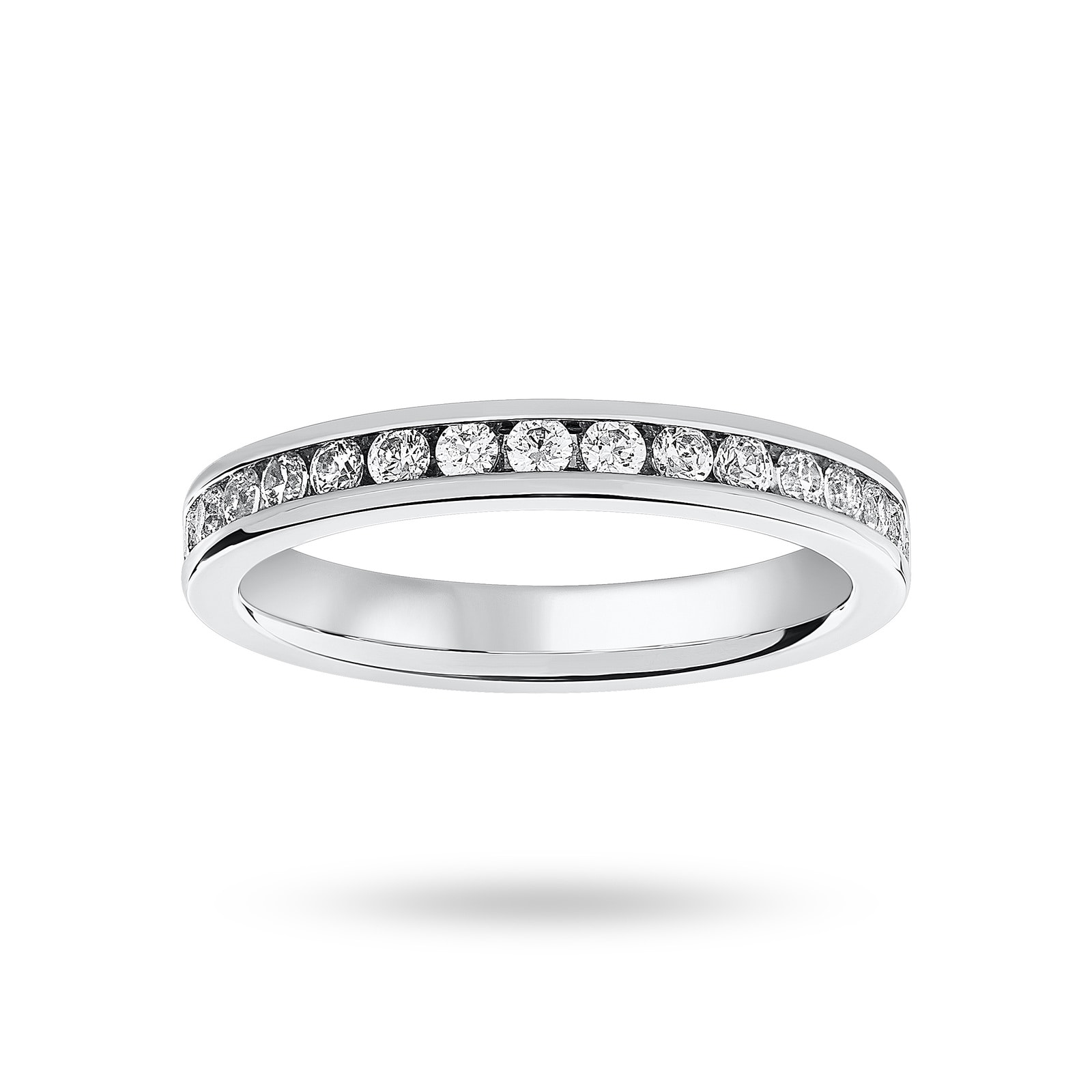 Platinum 0.75 Carat Brilliant Cut Channel Set Full Eternity Ring - Ring Size O