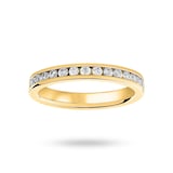 Goldsmiths 9 Carat Yellow Gold 0.75 Carat Brilliant Cut Channel Set Full Eternity Ring - Ring Size K