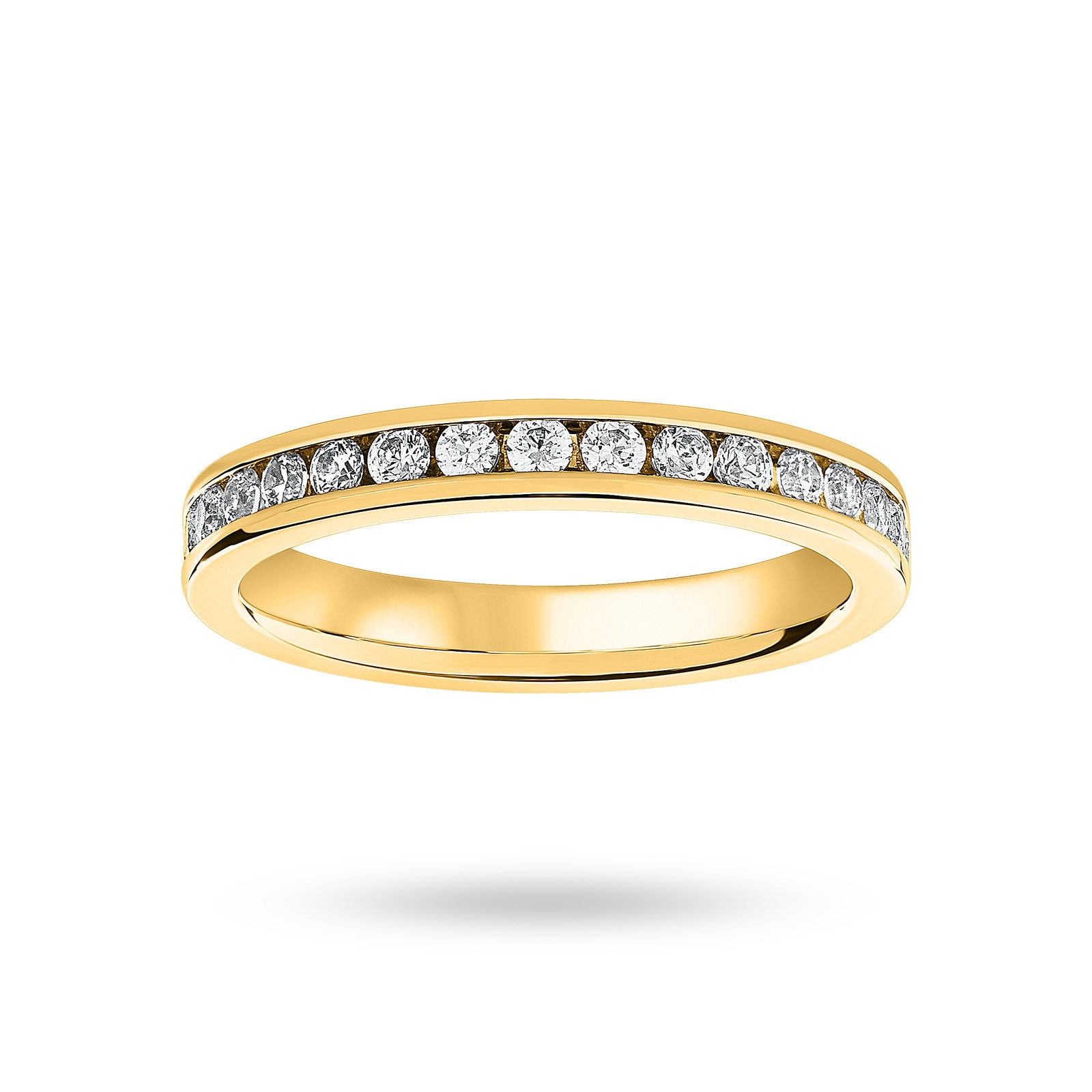 9 carat yellow gold 0.75 carat brilliant cut channel set full eternity ring - ring size n