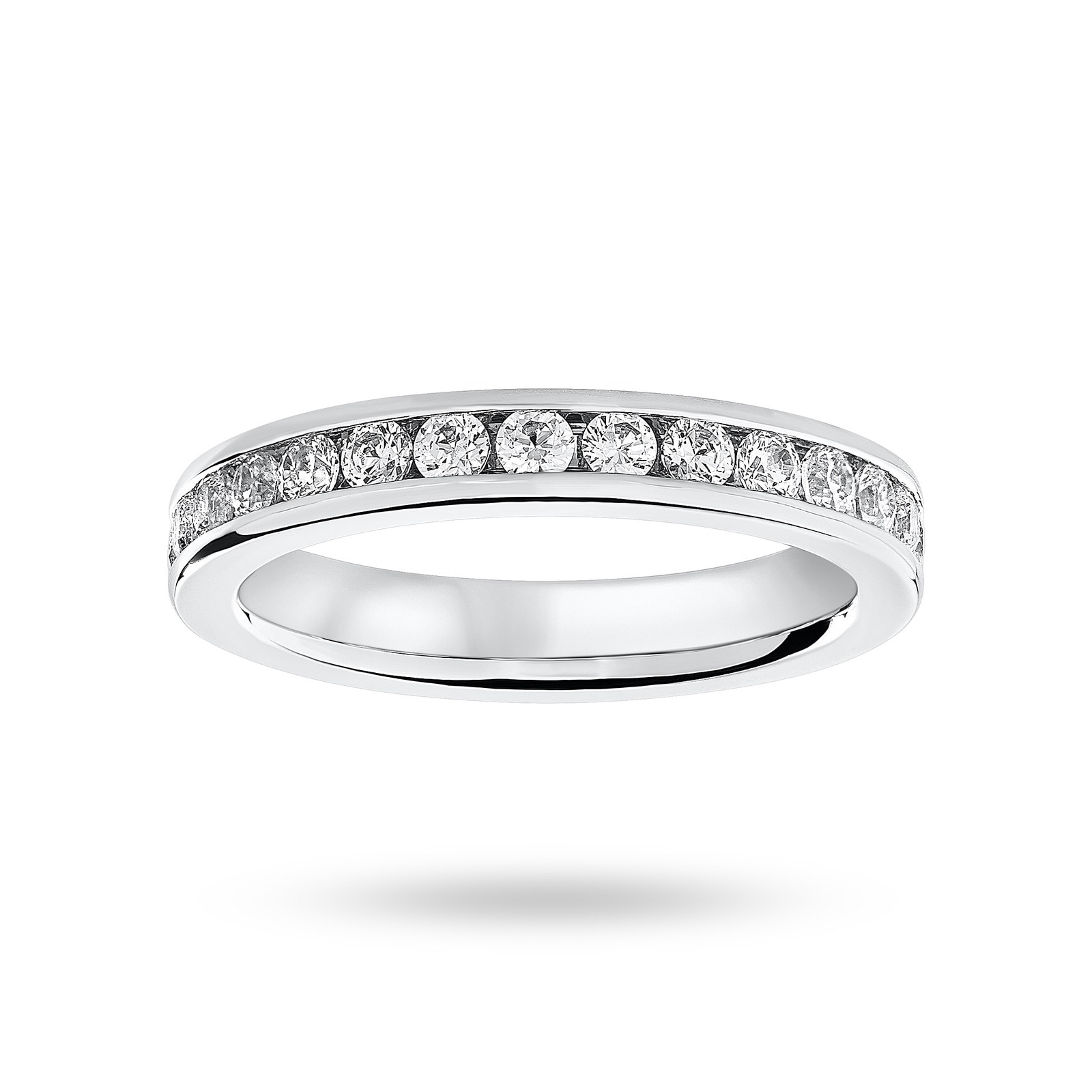 Platinum 1.00 Carat Brilliant Cut Channel Set Full Eternity Ring - Ring Size S