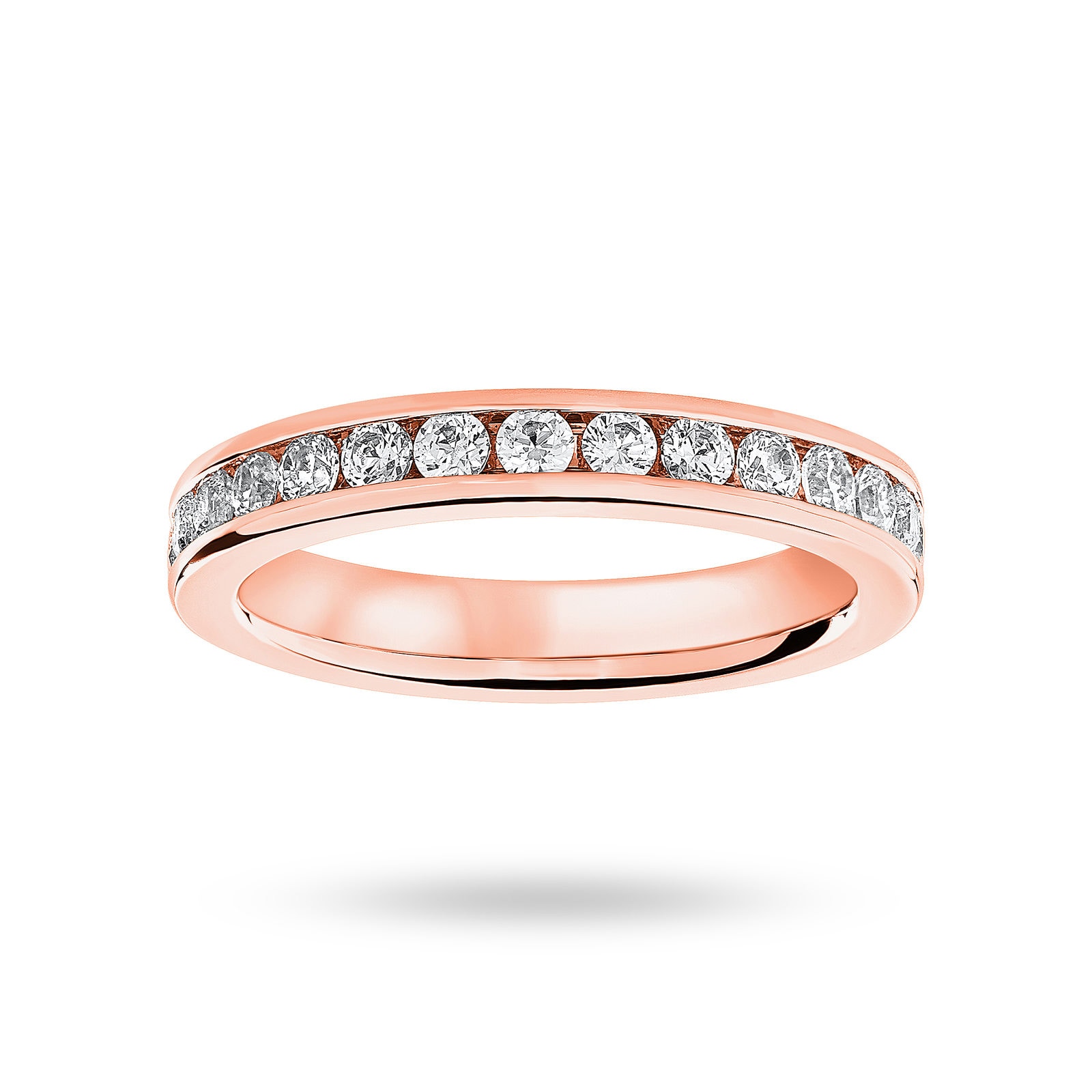 18 Carat Rose Gold 1.00 Carat Brilliant Cut Channel Set Full Eternity Ring - Ring Size O