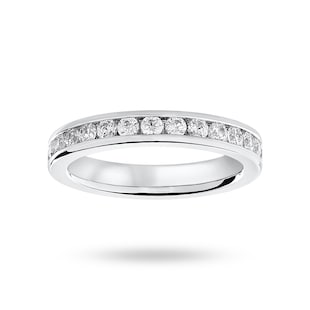 Goldsmiths 18 Carat White Gold 1.00 Carat Brilliant Cut Channel Set Full Eternity Ring