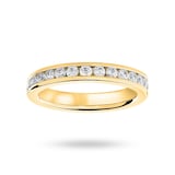 Goldsmiths 18 Carat Yellow Gold 1.00 Carat Brilliant Cut Channel Set Full Eternity Ring - Ring Size J