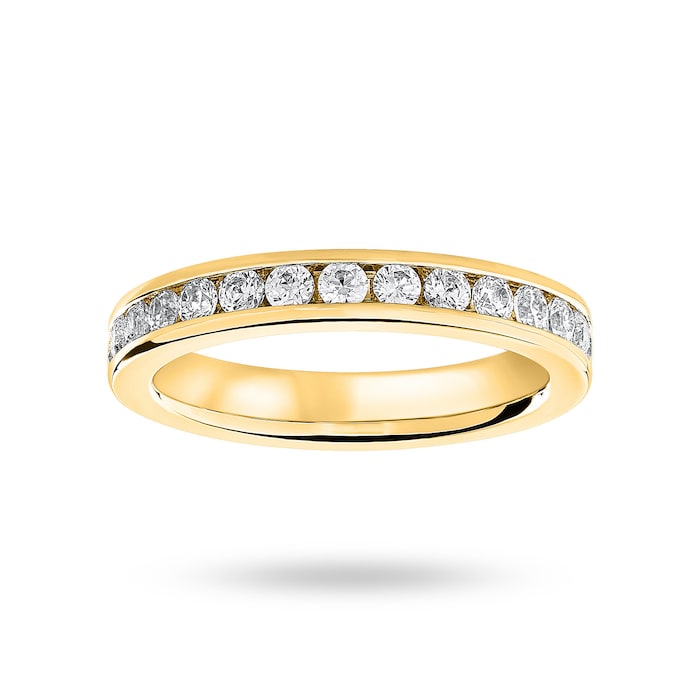 Goldsmiths 18 Carat Yellow Gold 1.00 Carat Brilliant Cut Channel Set Full Eternity Ring - Ring Size J