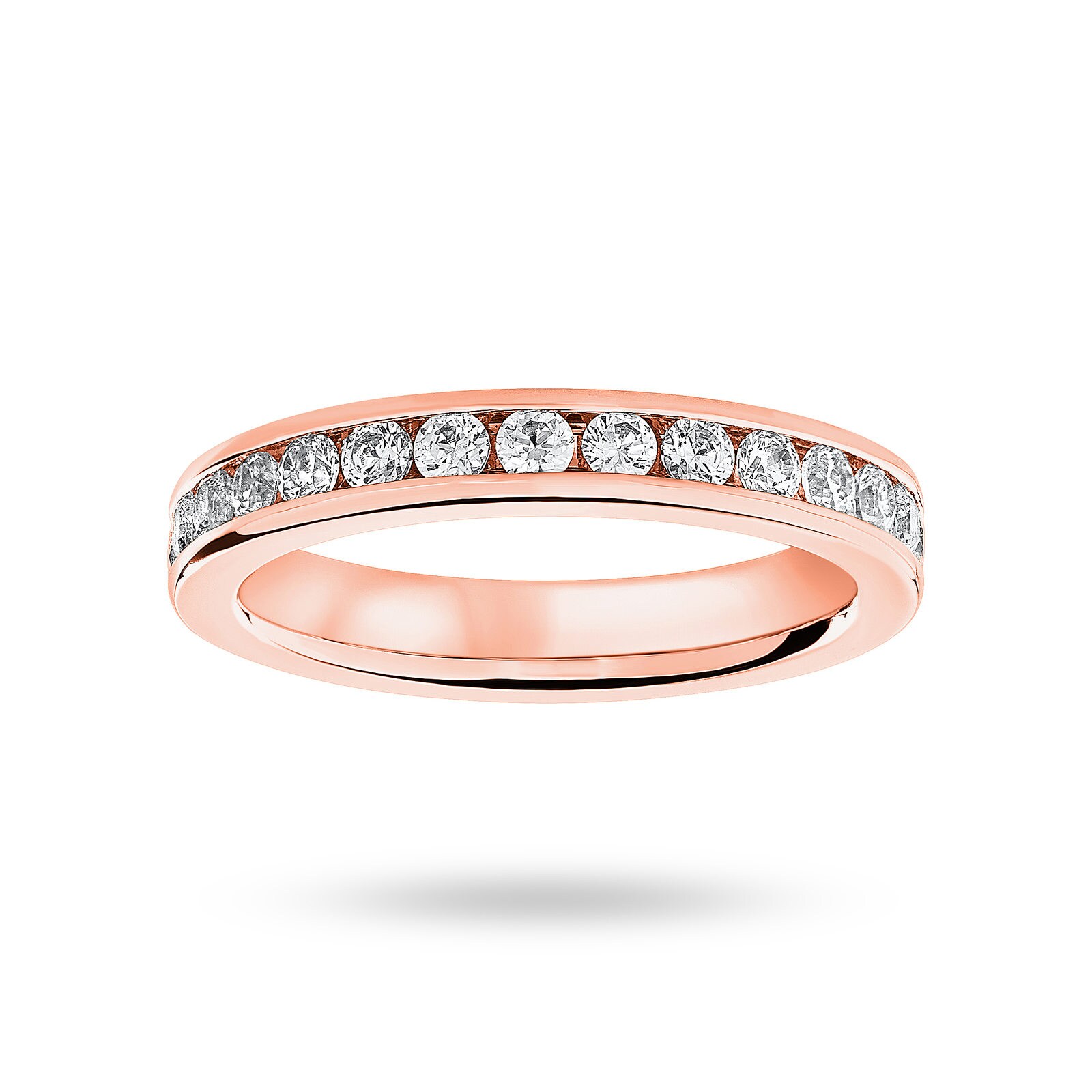 9 Carat Rose Gold 1.00 Carat Brilliant Cut Channel Set Full Eternity Ring - Ring Size N