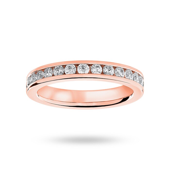 Goldsmiths 9 Carat Rose Gold 1.00 Carat Brilliant Cut Channel Set Full Eternity Ring