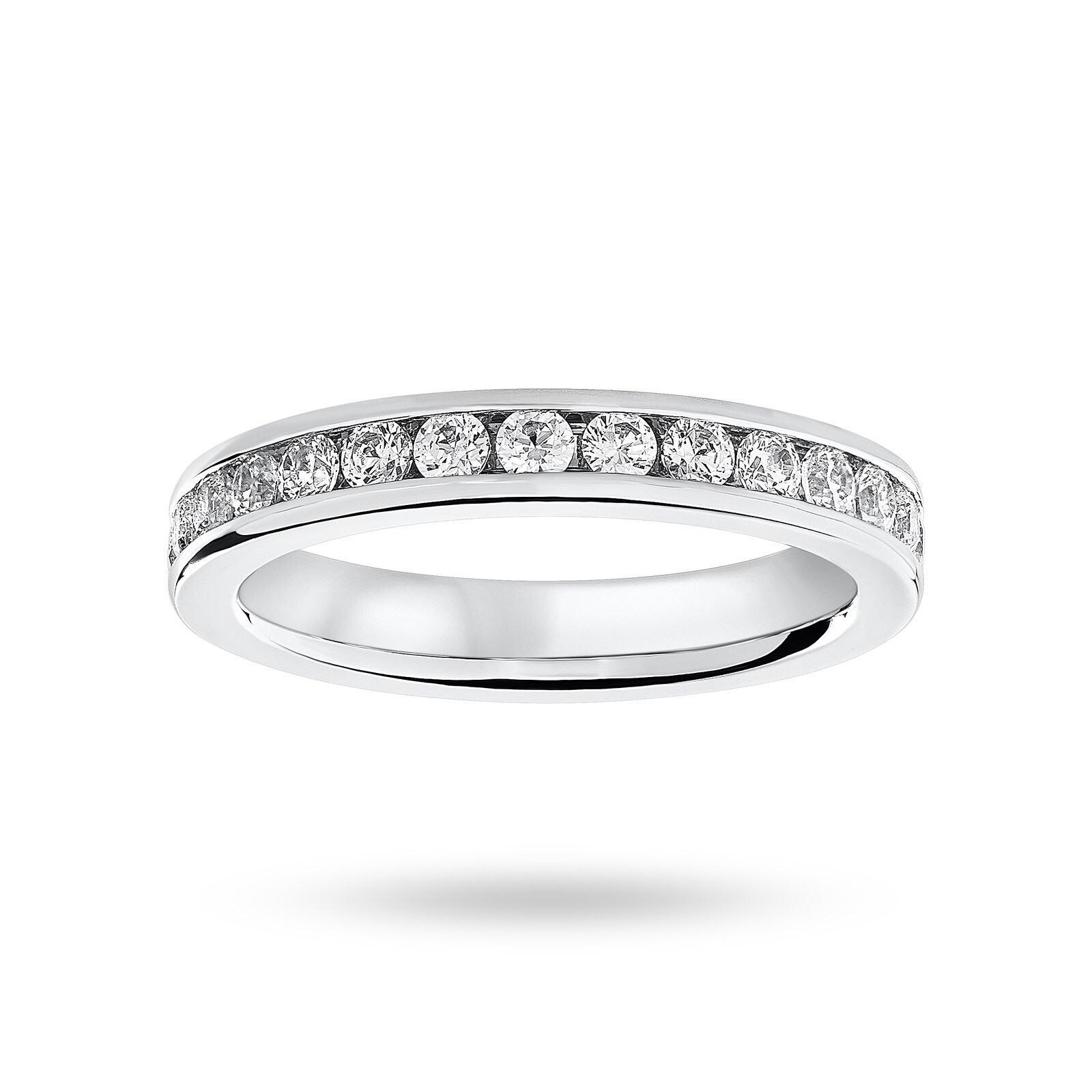 9 Carat White Gold 1.00 Carat Brilliant Cut Channel Set Full Eternity Ring - Ring Size O