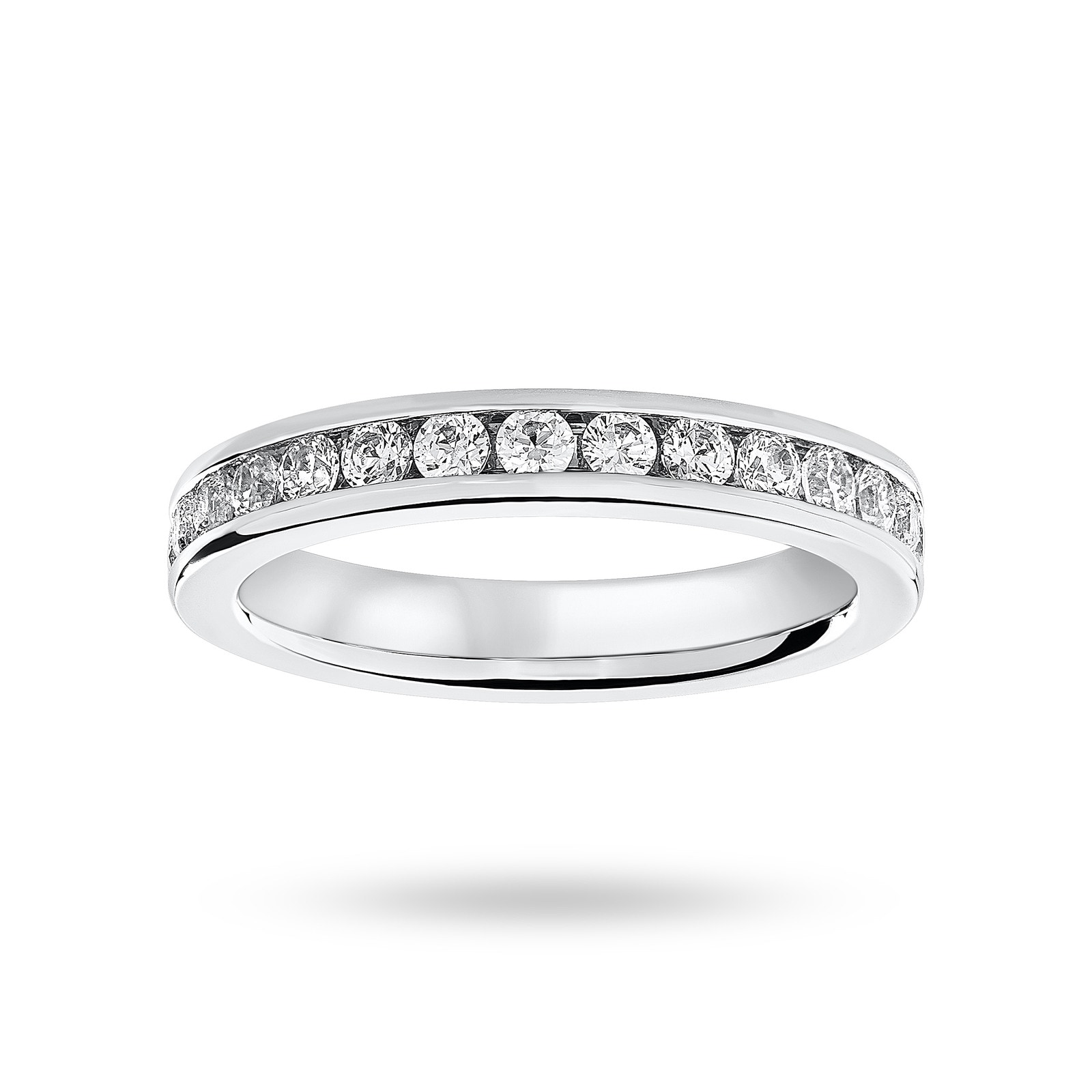 9 Carat White Gold 1.00 Carat Brilliant Cut Channel Set Full Eternity Ring - Ring Size L