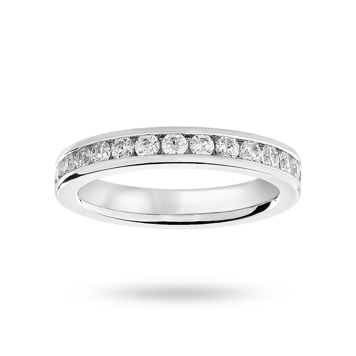 Goldsmiths 9 Carat White Gold 1.00 Carat Brilliant Cut Channel Set Full Eternity Ring - Ring Size V.5