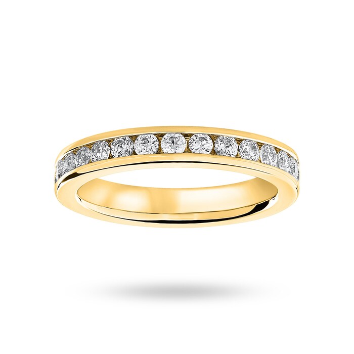 Goldsmiths 9 Carat Yellow Gold 1.00 Carat Brilliant Cut Channel Set Full Eternity Ring - Ring Size V.5