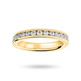 Goldsmiths 9 Carat Yellow Gold 1.00 Carat Brilliant Cut Channel Set Full Eternity Ring