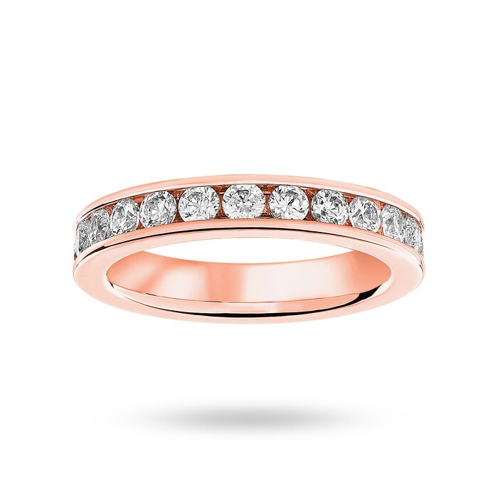 Goldsmiths 18 Carat Rose Gold 1.50 Carat Brilliant Cut Channel Set Full Eternity Ring