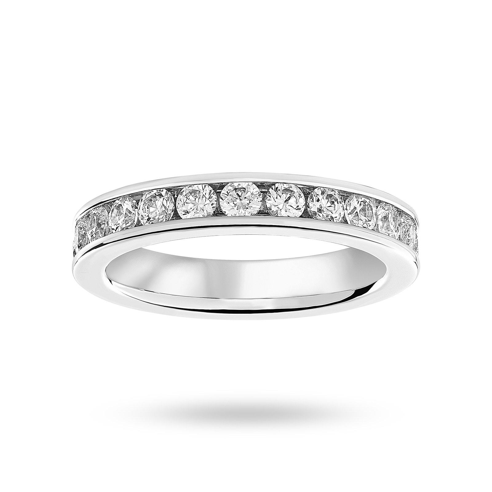 Goldsmiths 18 Carat White Gold 1.50 Carat Brilliant Cut Channel Set Full Eternity Ring - Ring Size L.5