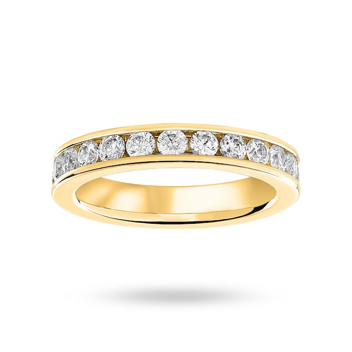 Goldsmiths 18 Carat Yellow Gold 1.50 Carat Brilliant Cut Channel Set Full Eternity Ring - Ring Size V.5