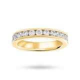 Goldsmiths 18 Carat Yellow Gold 1.50 Carat Brilliant Cut Channel Set Full Eternity Ring