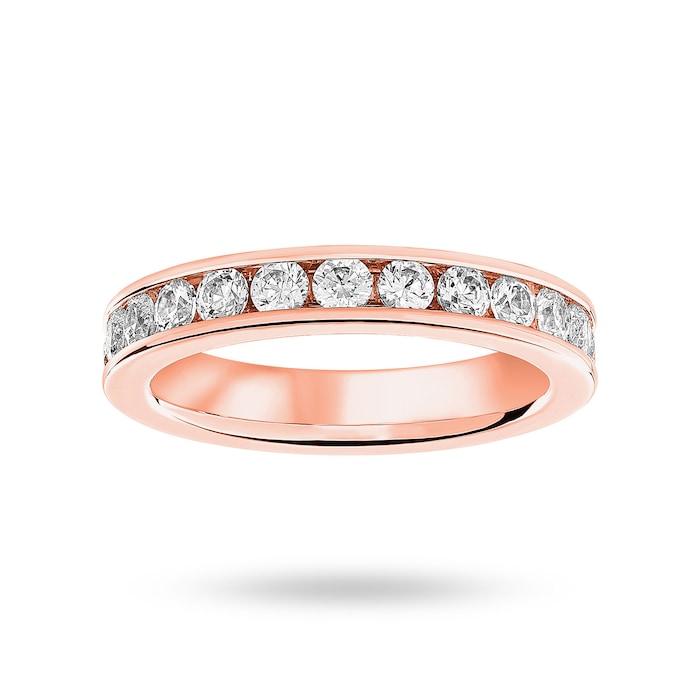 Goldsmiths 9 Carat Rose Gold 1.50 Carat Brilliant Cut Channel Set Full Eternity Ring