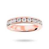 Goldsmiths 18 Carat Rose Gold 2.00 Carat Brilliant Cut Channel Set Full Eternity Ring