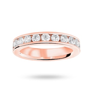 Goldsmiths 9 Carat Rose Gold 2.00 Carat Brilliant Cut Channel Set Full Eternity Ring