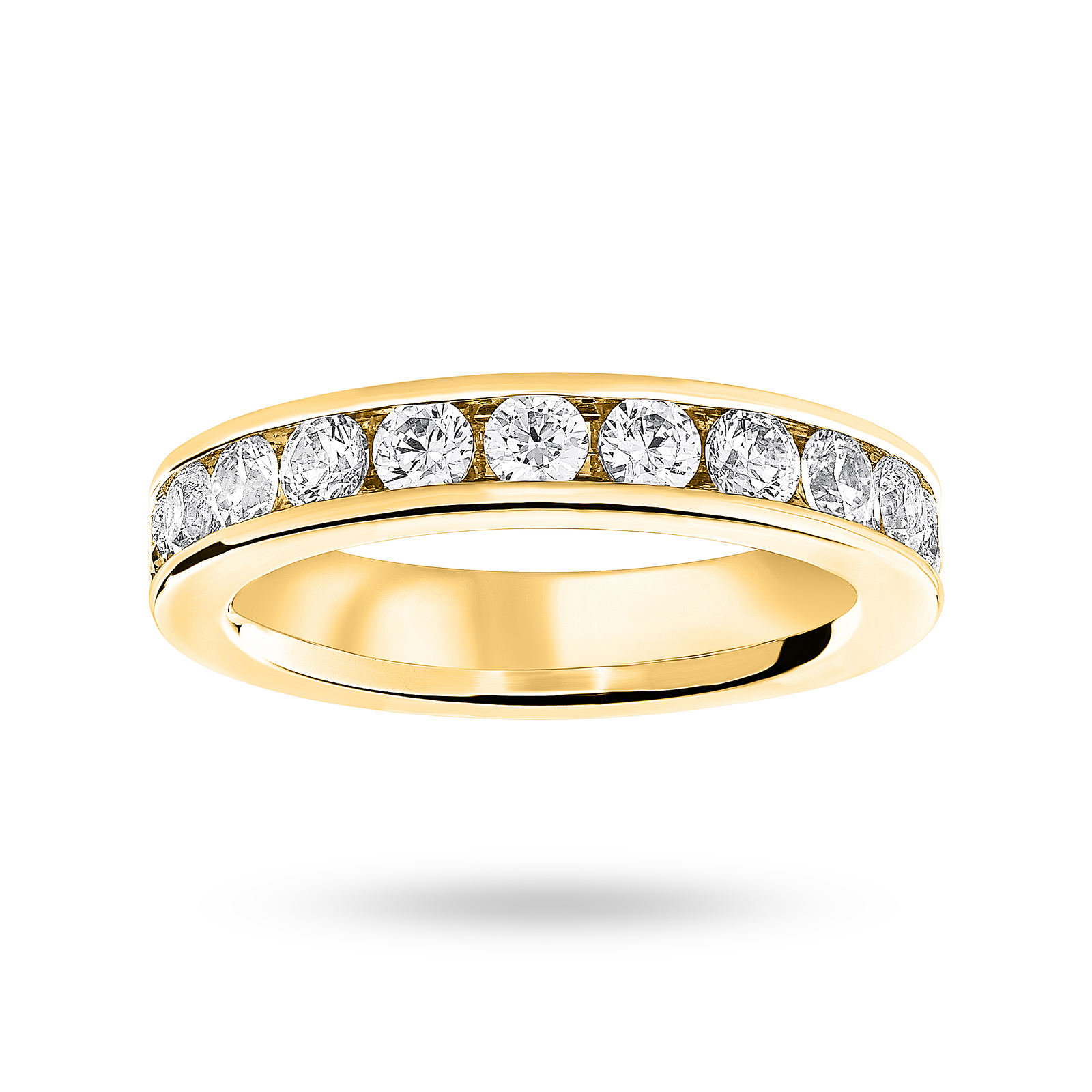 9 carat yellow gold 2.00 carat brilliant cut channel set full eternity ring - ring size k