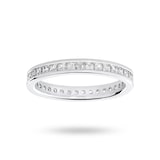 Goldsmiths 9 Carat White Gold 1.00 Carat Princess Cut Channel Set Full Eternity Ring - Ring Size V.5