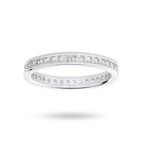 Goldsmiths 9 Carat White Gold 1.00 Carat Princess Cut Channel Set Full Eternity Ring - Ring Size G