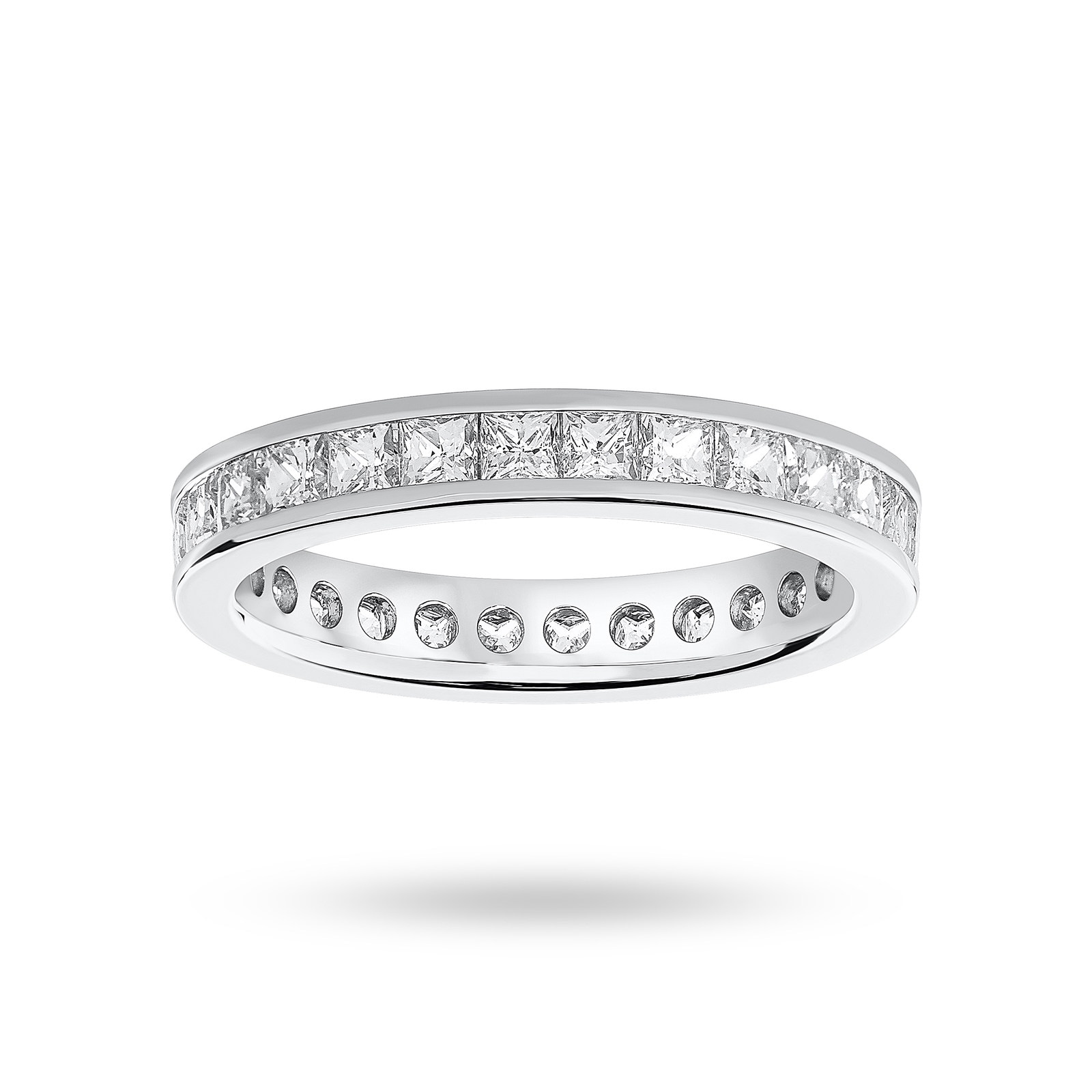 18 Carat White Gold 2.00 Carat Princess Cut Channel Set Full Eternity Ring - Ring Size L