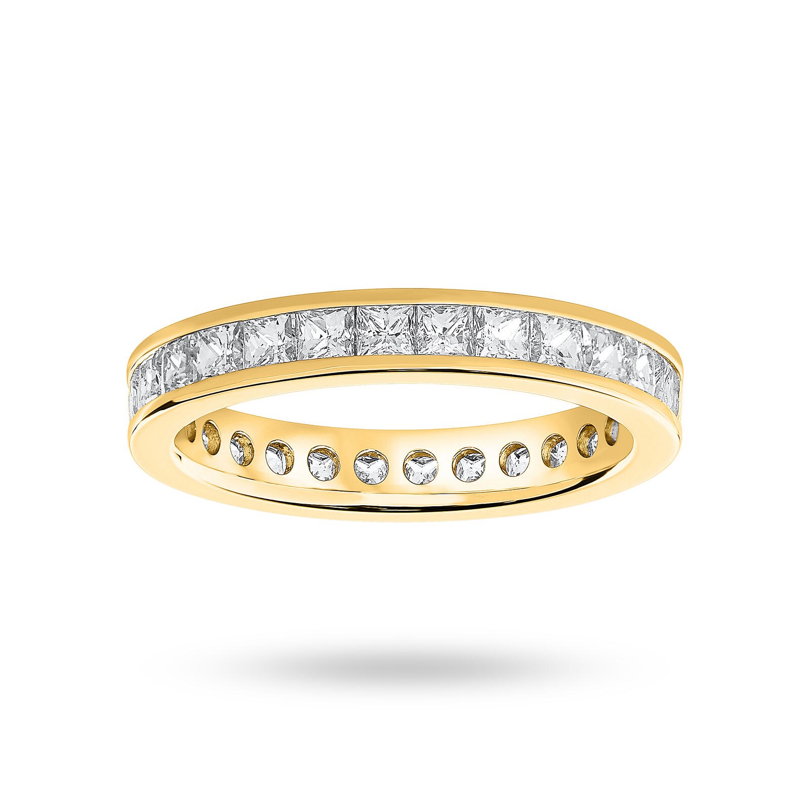 18 Carat Yellow Gold 2.00 Carat Princess Cut Channel Set Full Eternity Ring - Ring Size N
