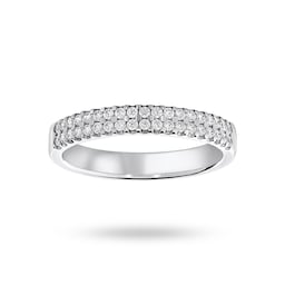 06504939 - 9 Carat White Gold 0.25 Carat Brilliant Cut 2 Row Claw Set Half Eternity Ring