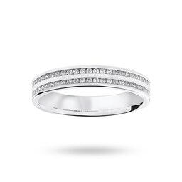 06504967 - Platinum 0.28 Carat Brilliant Cut 2 Row Channel Set Half Eternity Ring