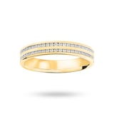 Goldsmiths 9 Carat Yellow Gold 0.28 Carat Brilliant Cut 2 Row Channel Set Half Eternity Ring