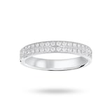 Goldsmiths 9 Carat White Gold 0.25 Carat Brilliant Cut 2 Row Claw Pave Half Eternity Ring - Ring Size I