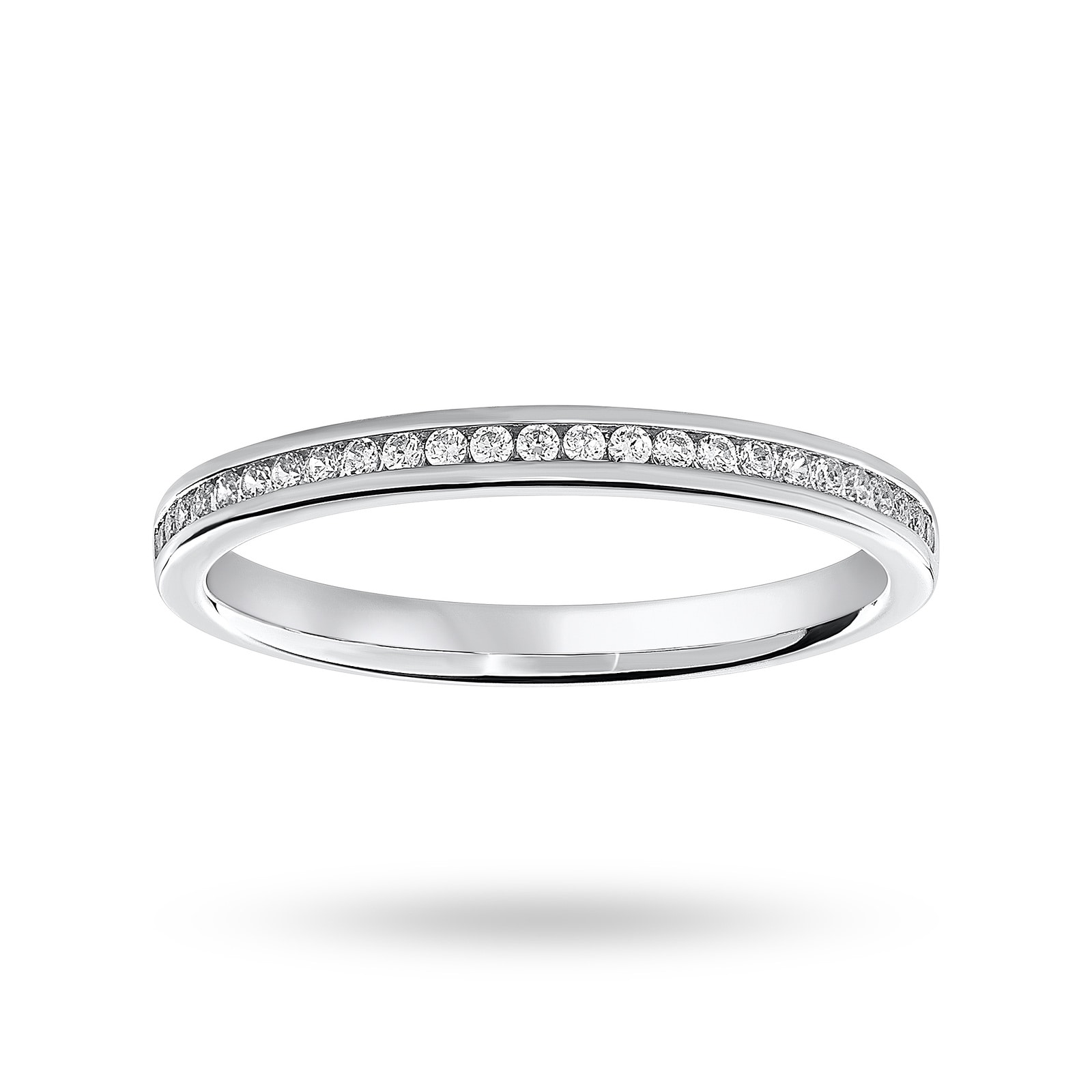 Platinum 0.12 Carat Brilliant Cut Half Eternity Ring - Ring Size J