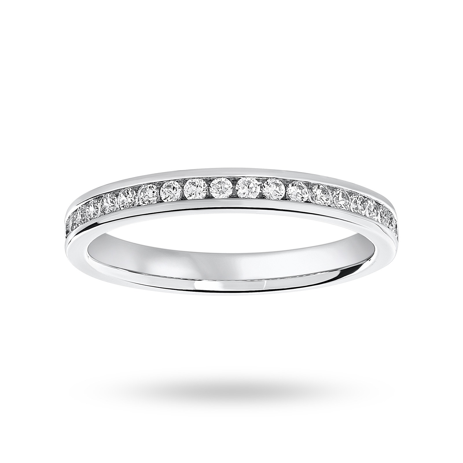 Platinum 0.25 Carat Brilliant Cut Half Eternity Ring - Ring Size M