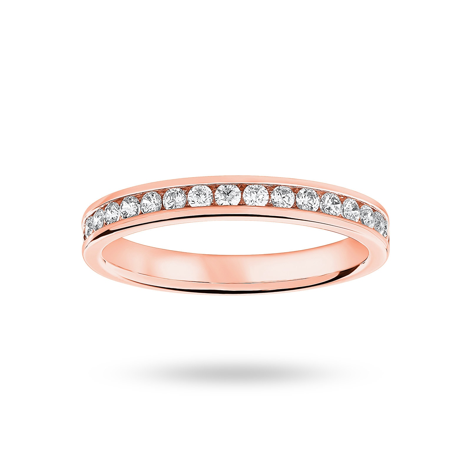 18 Carat Rose Gold 0.33 Carat Brilliant Cut Half Eternity Ring - Ring Size O