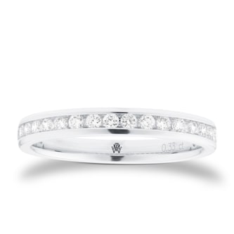 Mappin & Webb 18 Carat White Gold 0.33 Carat Brilliant Cut Half Eternity Ring