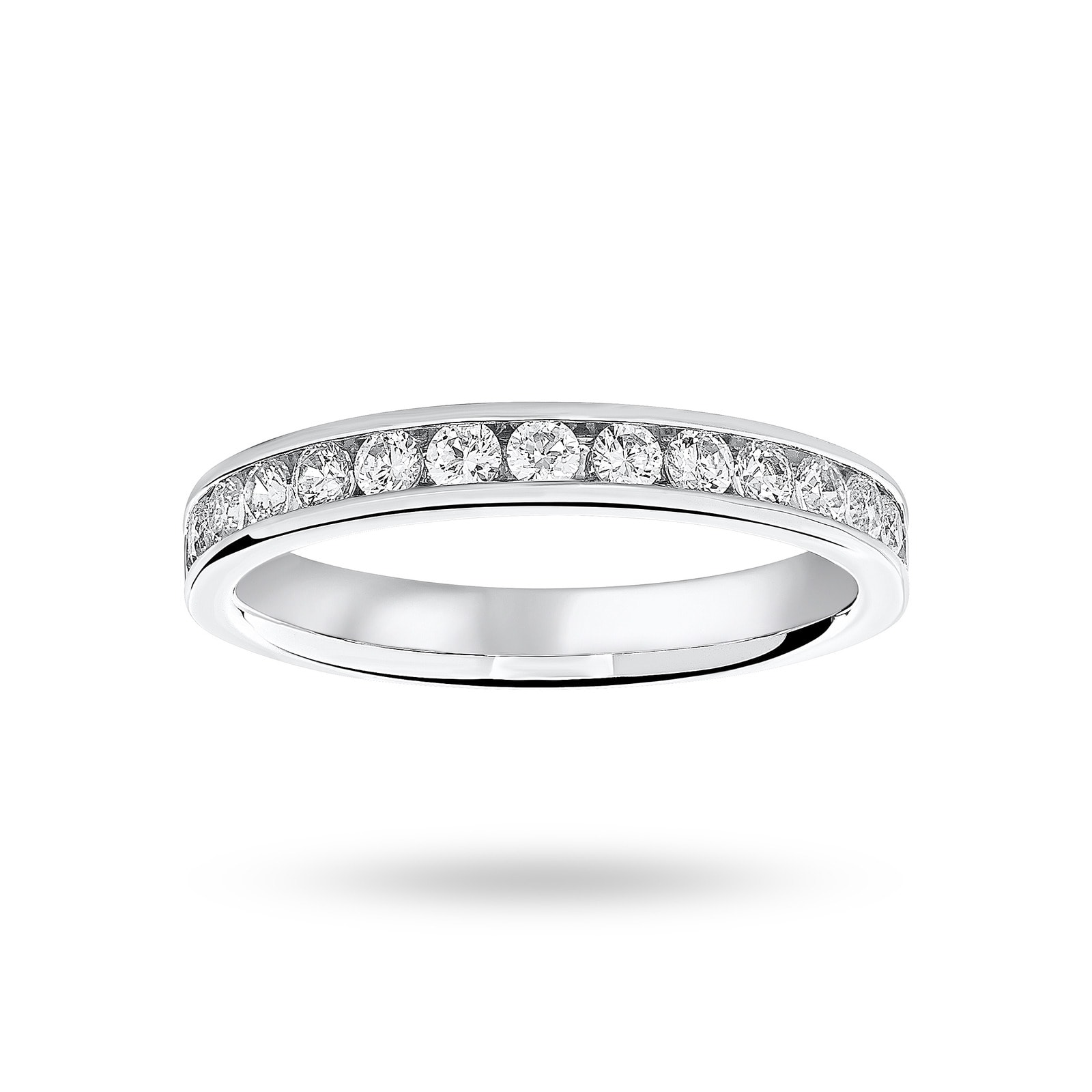 18 Carat White Gold 0.50 Carat Brilliant Cut Half Eternity Ring - Ring Size M