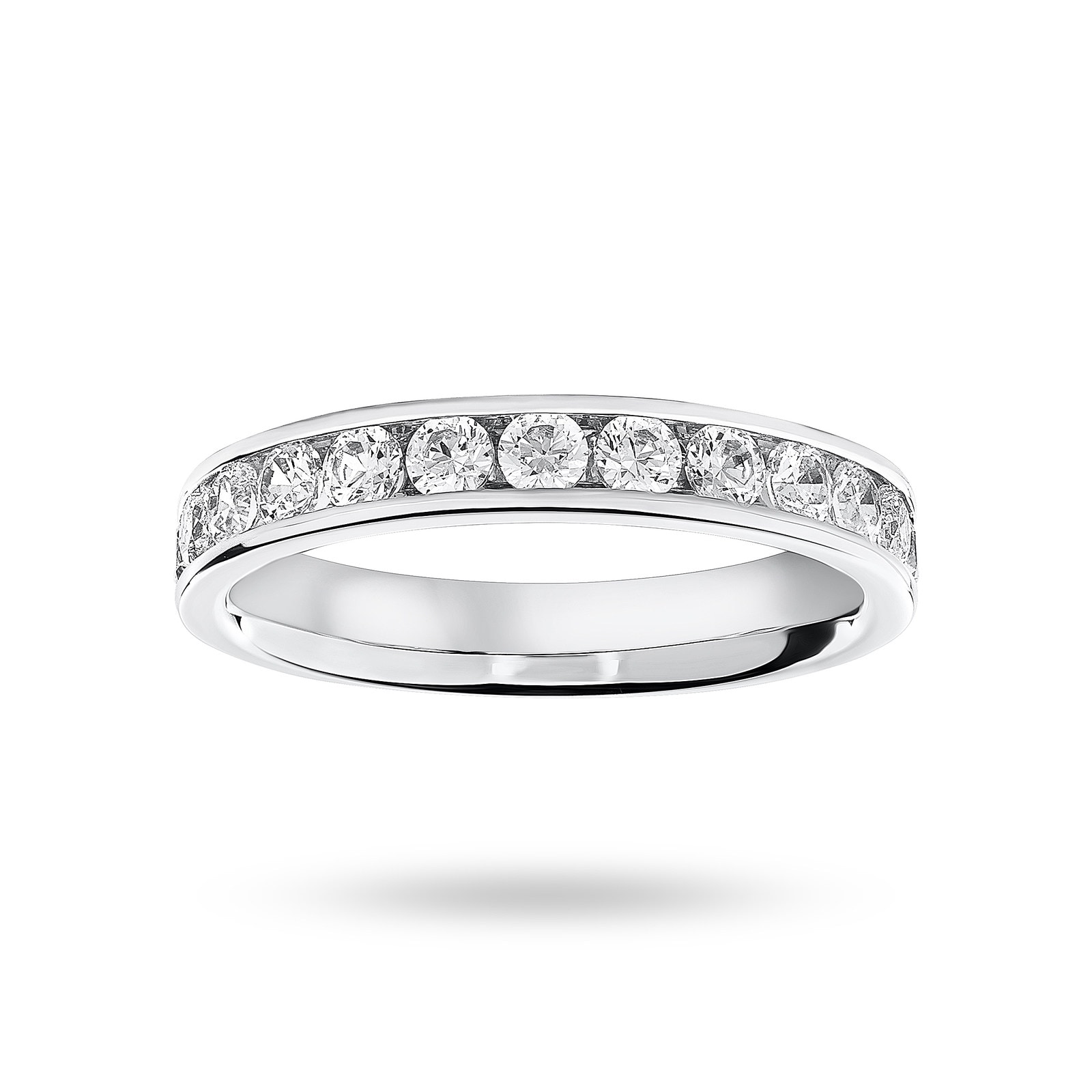 Platinum 0.75 Carat Brilliant Cut Half Eternity Ring - Ring Size N