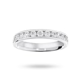 Mappin & Webb Platinum 0.75 Carat Brilliant Cut Half Eternity Ring - Ring Size O
