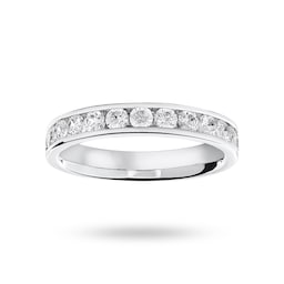 06505136 - Platinum 0.75 Carat Brilliant Cut Half Eternity Ring