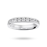 Mappin & Webb 18 Carat White Gold 0.75 Carat Brilliant Cut Half Eternity Ring - Ring Size J