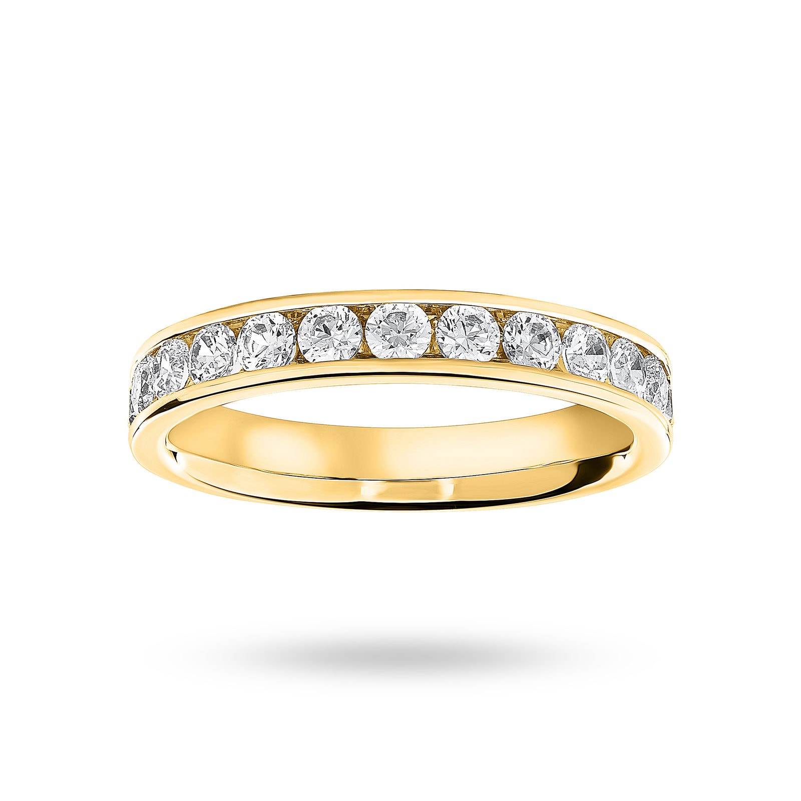 18 Carat Yellow Gold 0.75 Carat Brilliant Cut Half Eternity Ring - Ring Size N